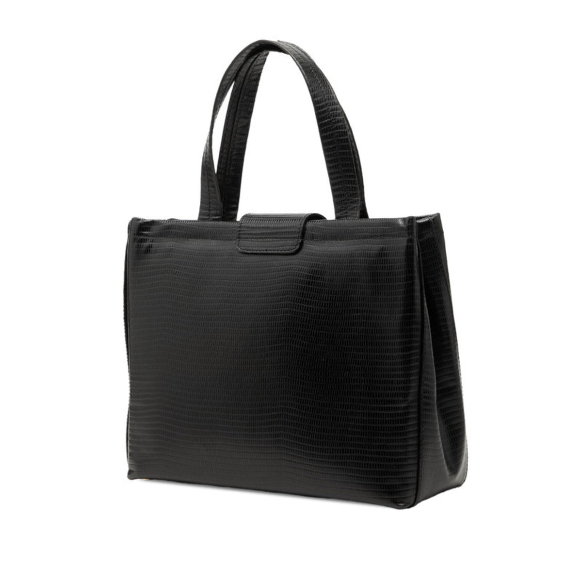 Salvatore Ferragamo Vara Black Leather Handbag Shoulder Bag (Pre-Owned)