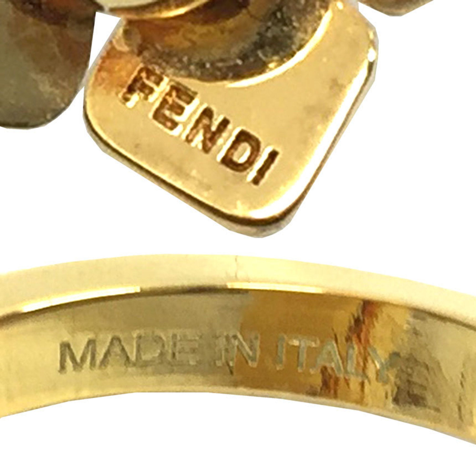 Fendi Gold Brass Band Ring (Pre-Owned)