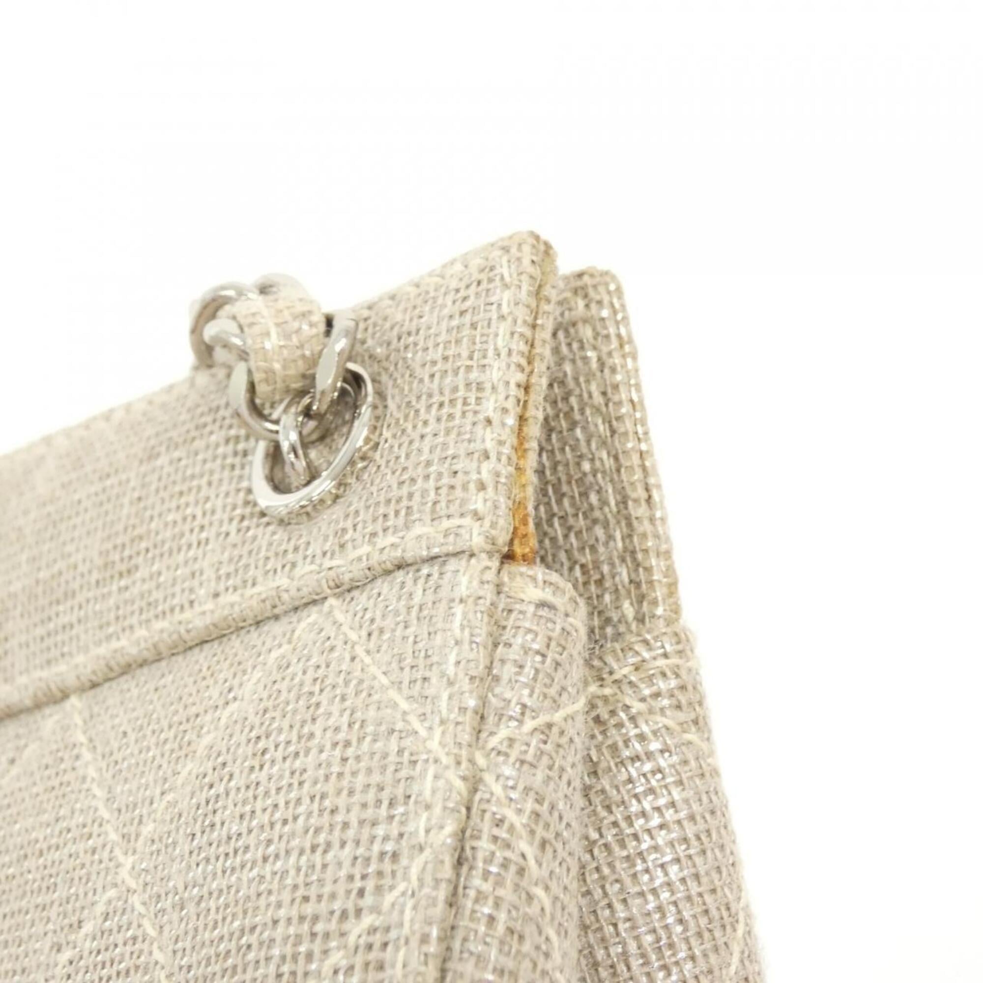 Chanel Beige Linen Handbag (Pre-Owned)