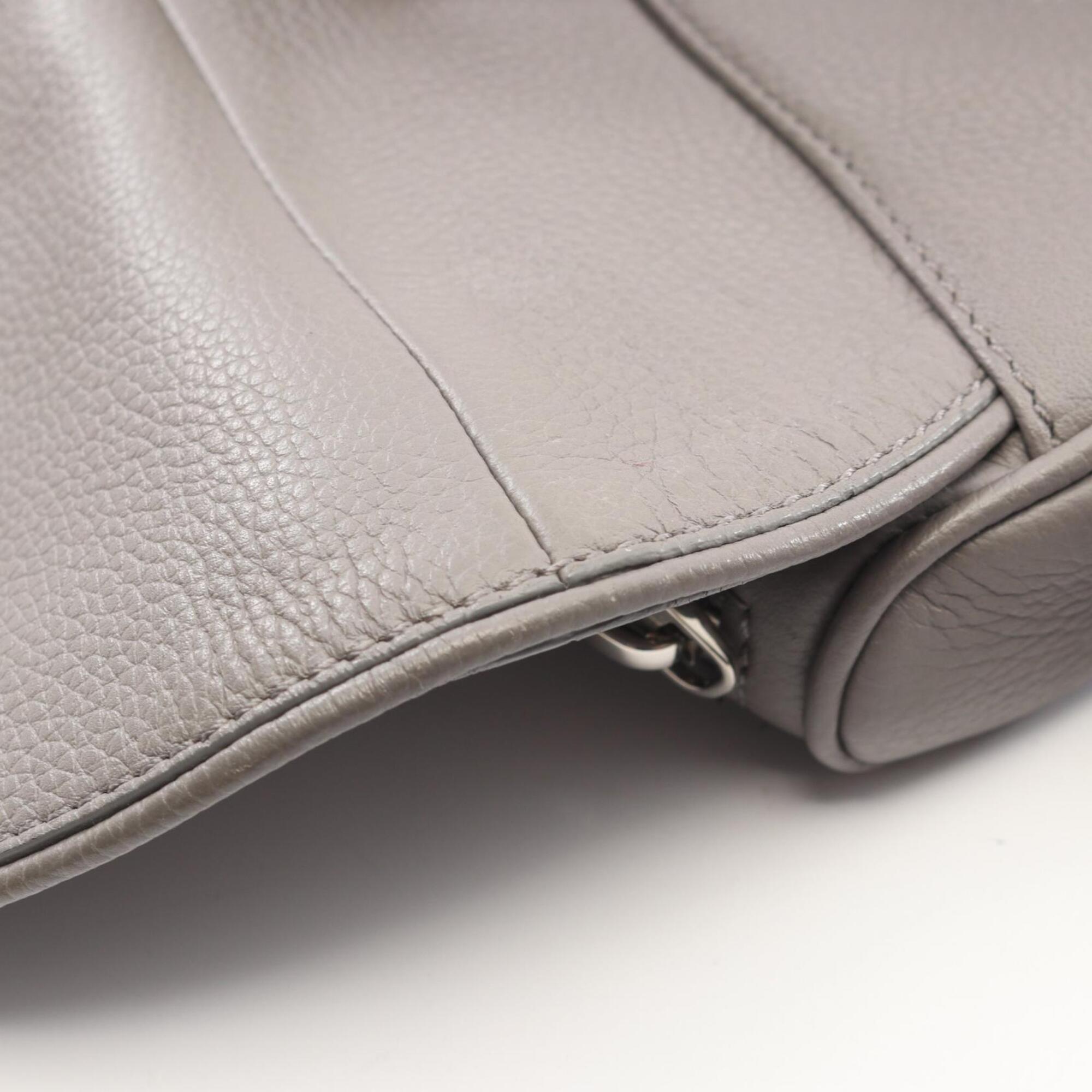 Christian Dior Gray Leather Fanny Pack Saddle Bag (Pre-Owned)