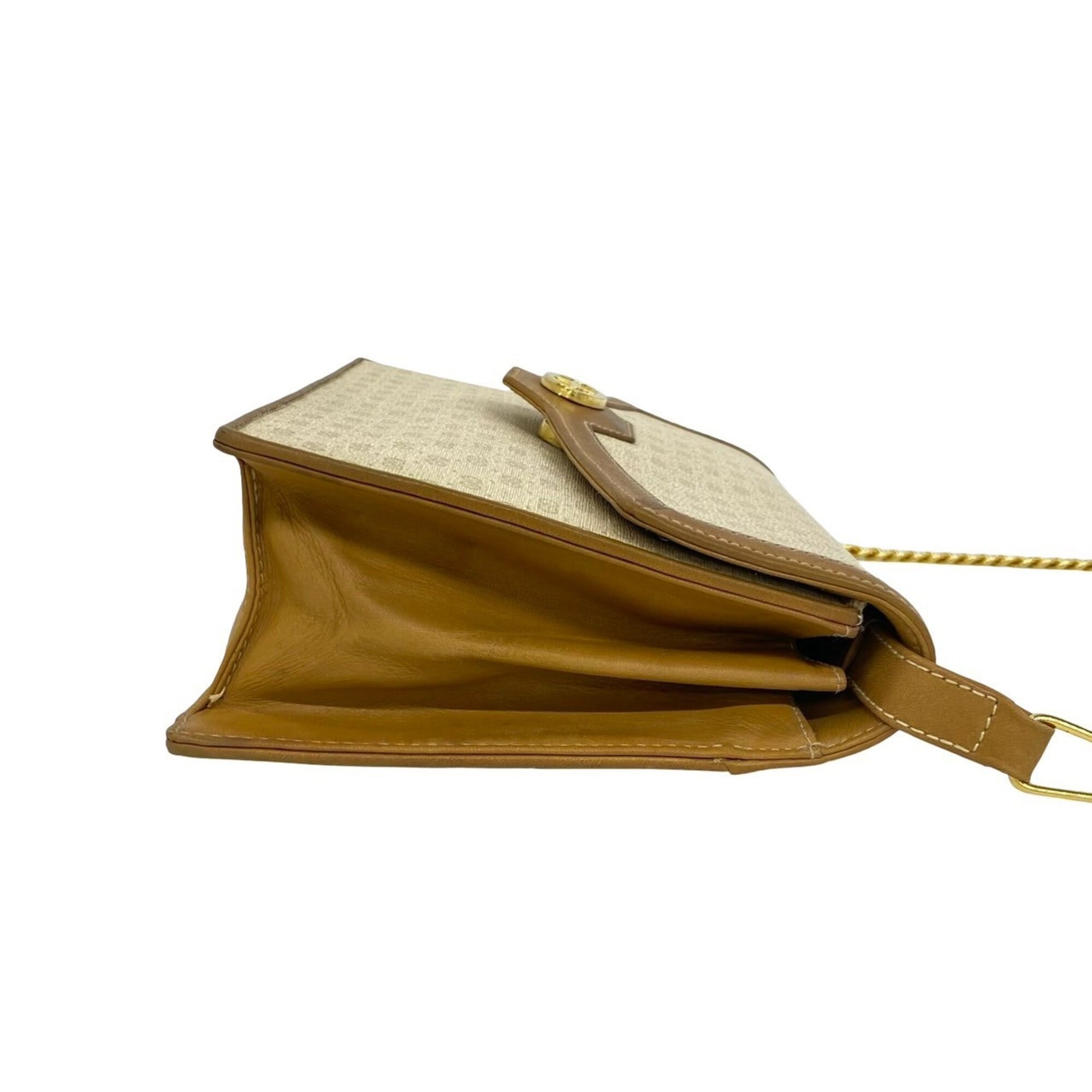 Gucci Beige Brown Leather Pvc Shoulder Bag (Pre-Owned)