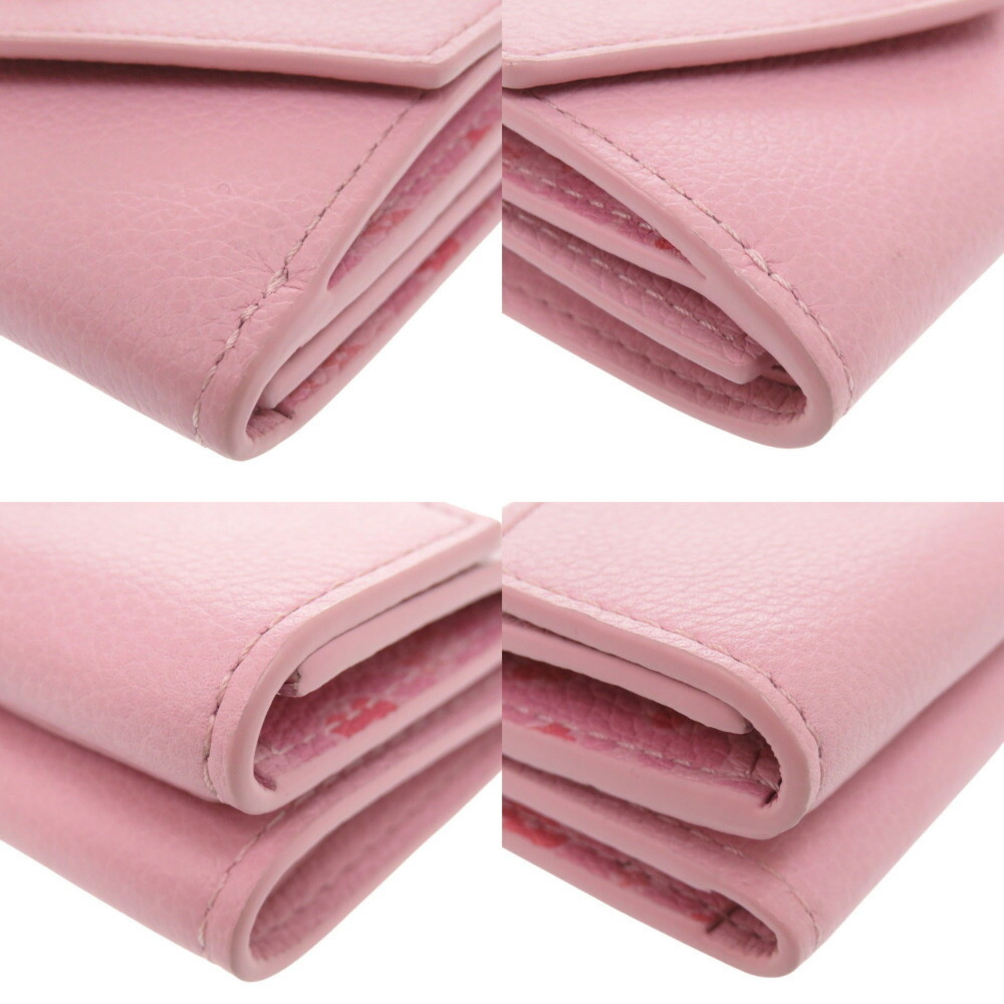 Louis Vuitton Pink Leather Wallet (Tri-Fold) (Pre-Owned)