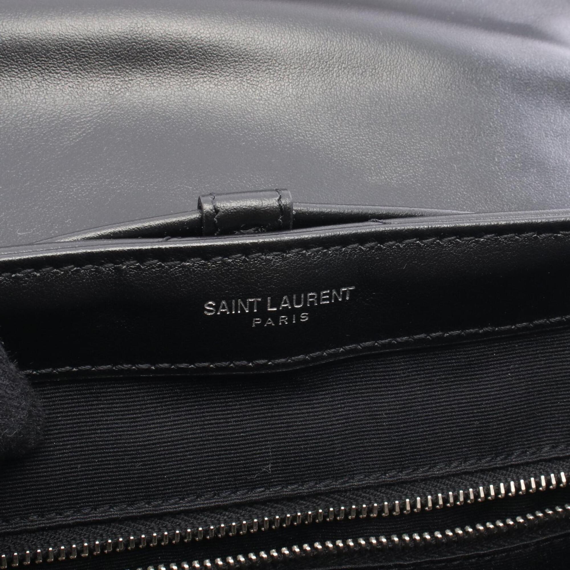 Yves Saint Laurent Black Leather Backpack Handbag (Pre-Owned)