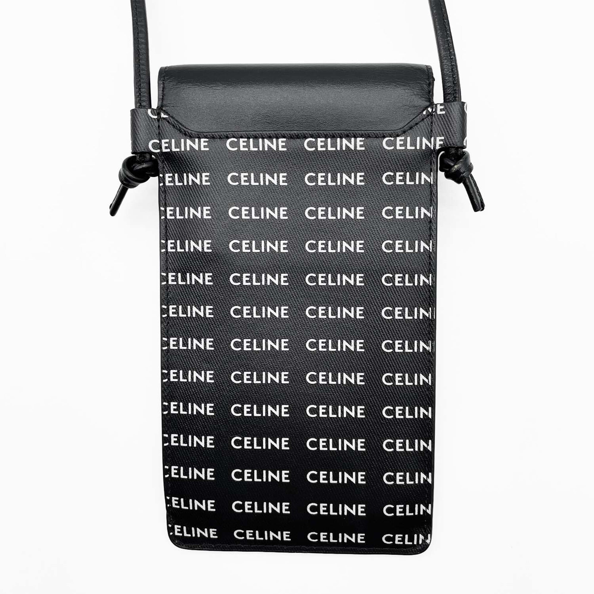 Celine Black White Leather Pvc Shoulder Bag (Pre-Owned)