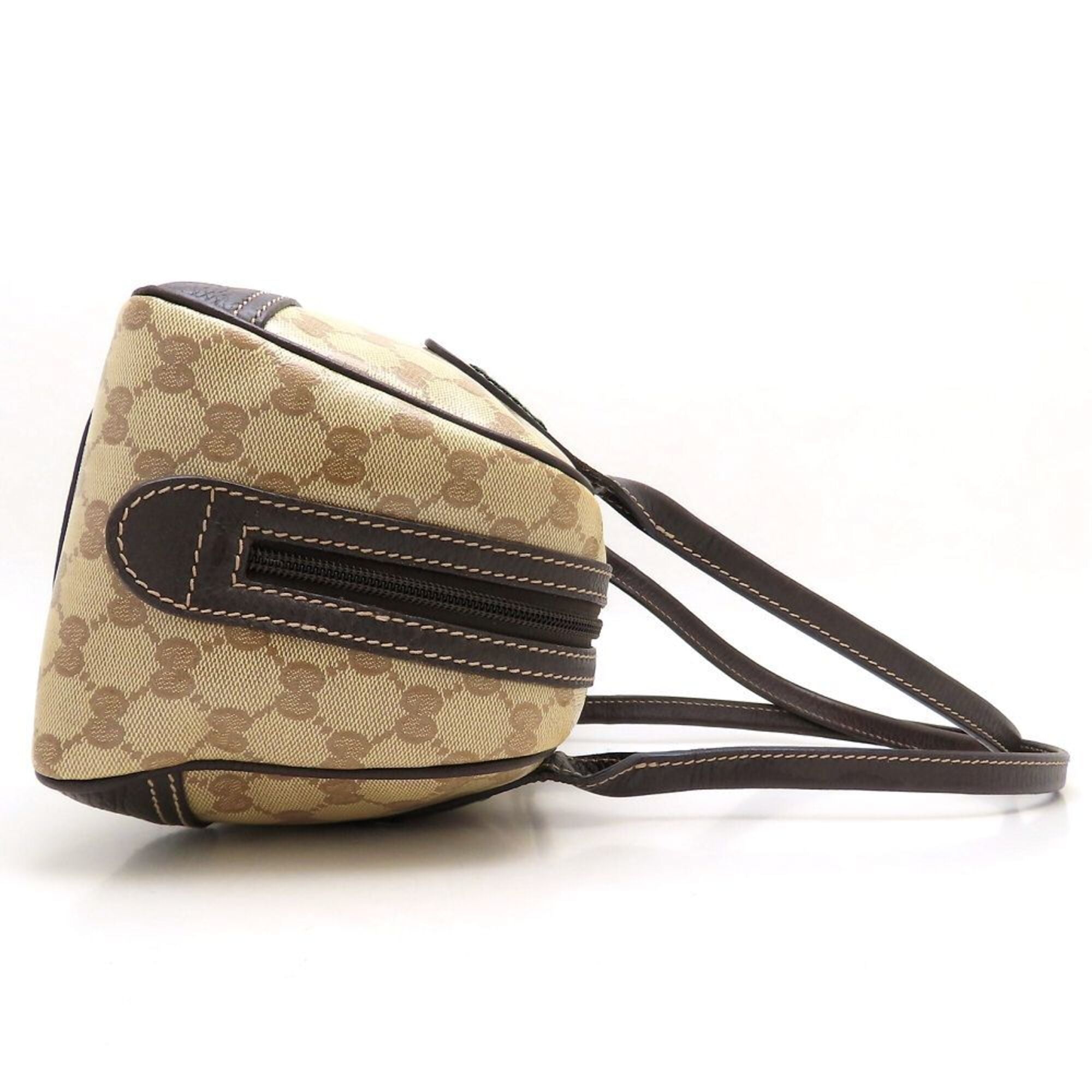 Gucci Gg Crystal Beige Brown Coated Canvas Leather Handbag (Pre-Owned)