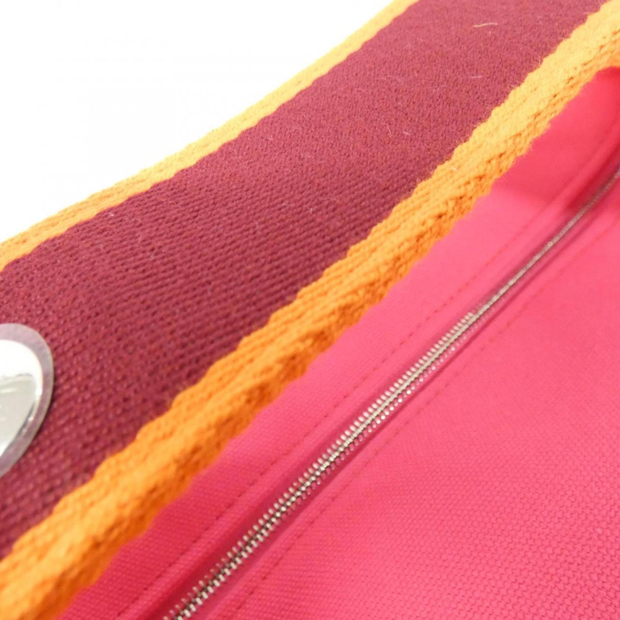 Hermes Silver Canvas Handbag (Pre-Owned)