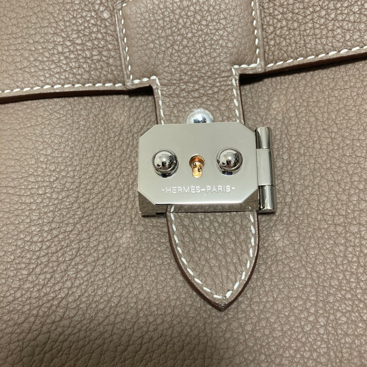 Hermes Sac A Depeche Etoupe Gray Shoulder Bag (Pre-Owned)