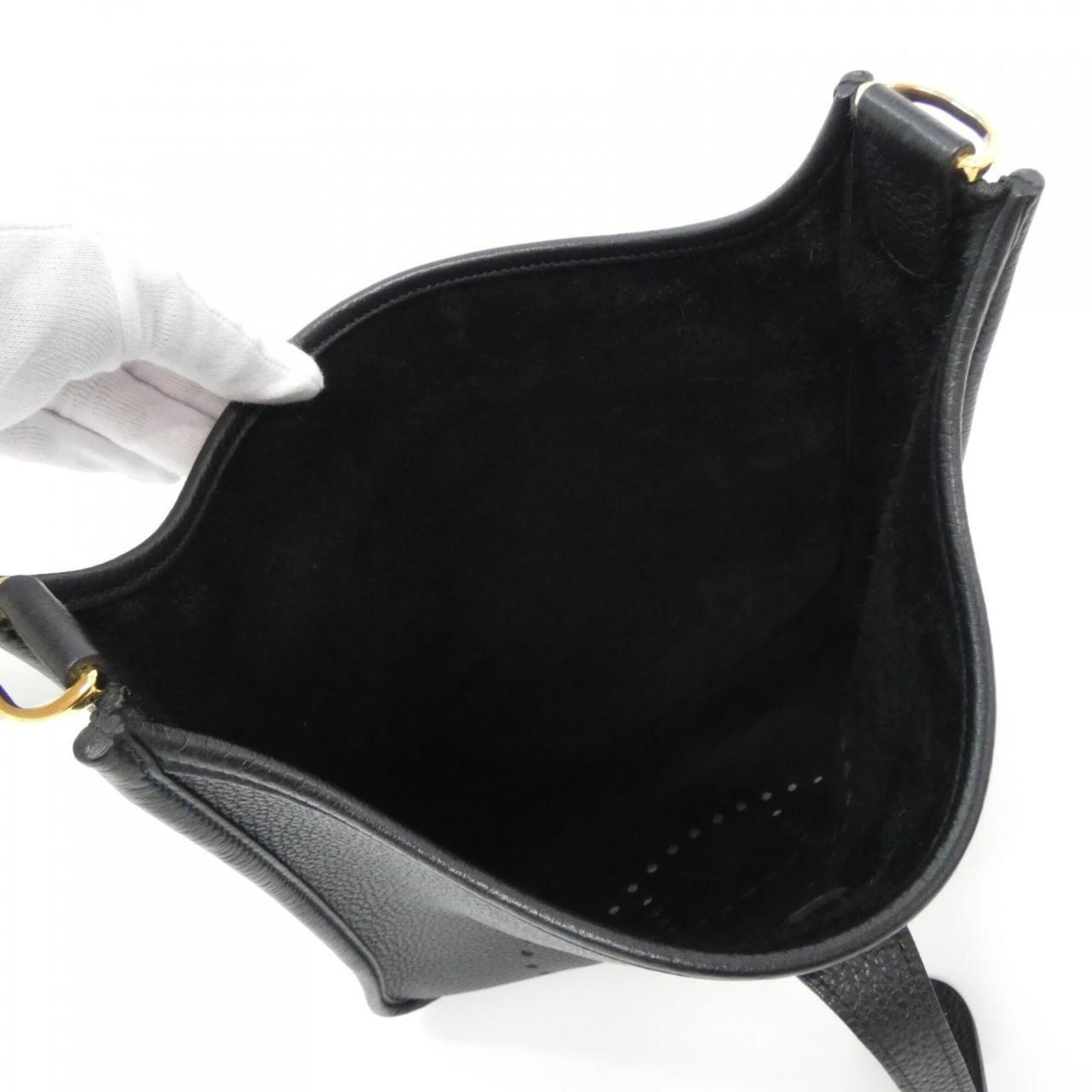 Hermes Black Taurillon Clemence Leather Shoulder Bag (Pre-Owned)