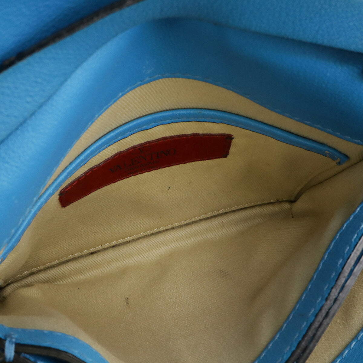 Valentino Garavani Blue Leather Clutch Bag Shoulder Bag (Pre-Owned)