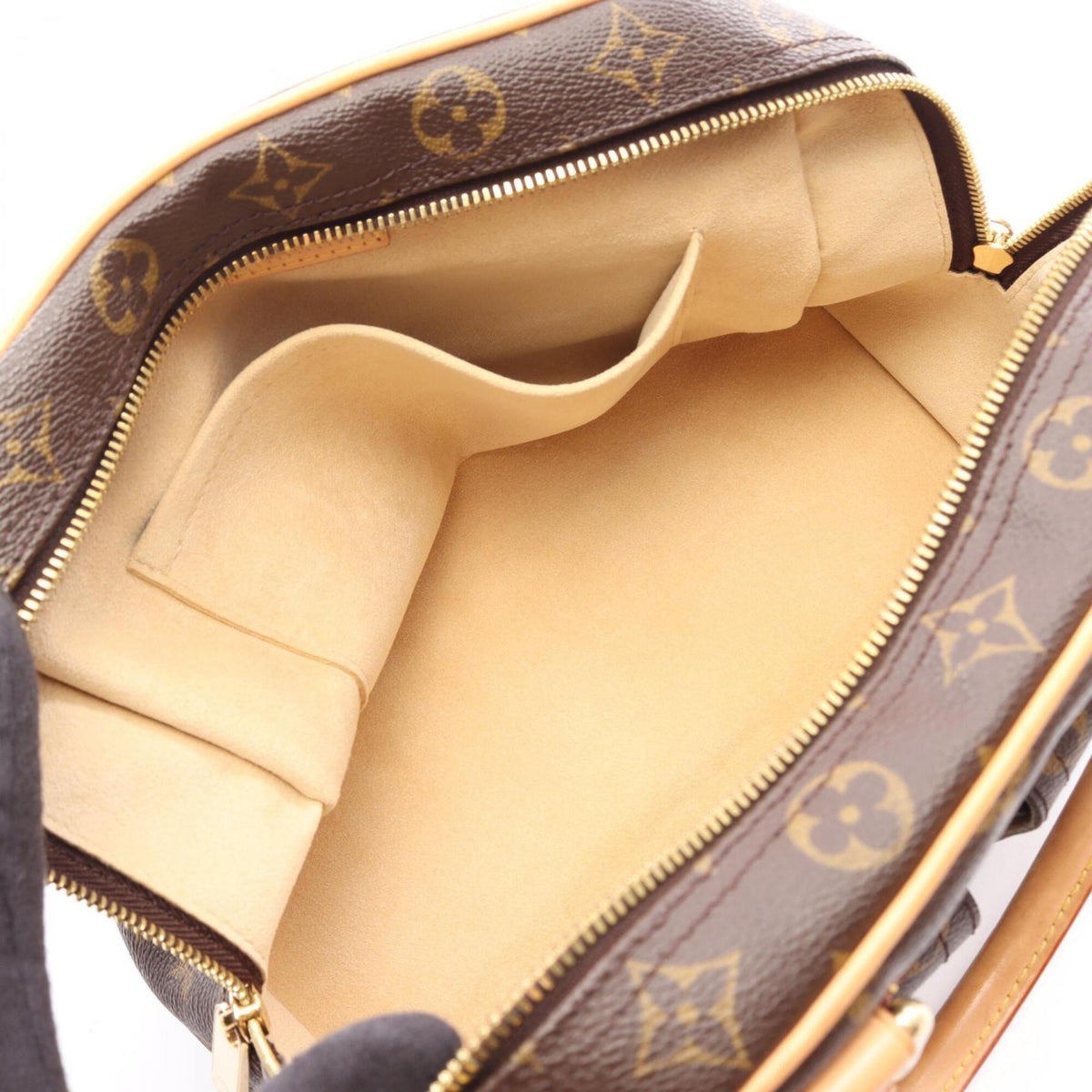 Louis Vuitton Brown Coated Canvas Leather Handbag (Pre-Owned)