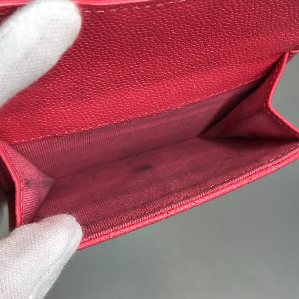 Chanel Pink Grained Calfskin Wallet (Tri-Fold) (Pre-Owned)