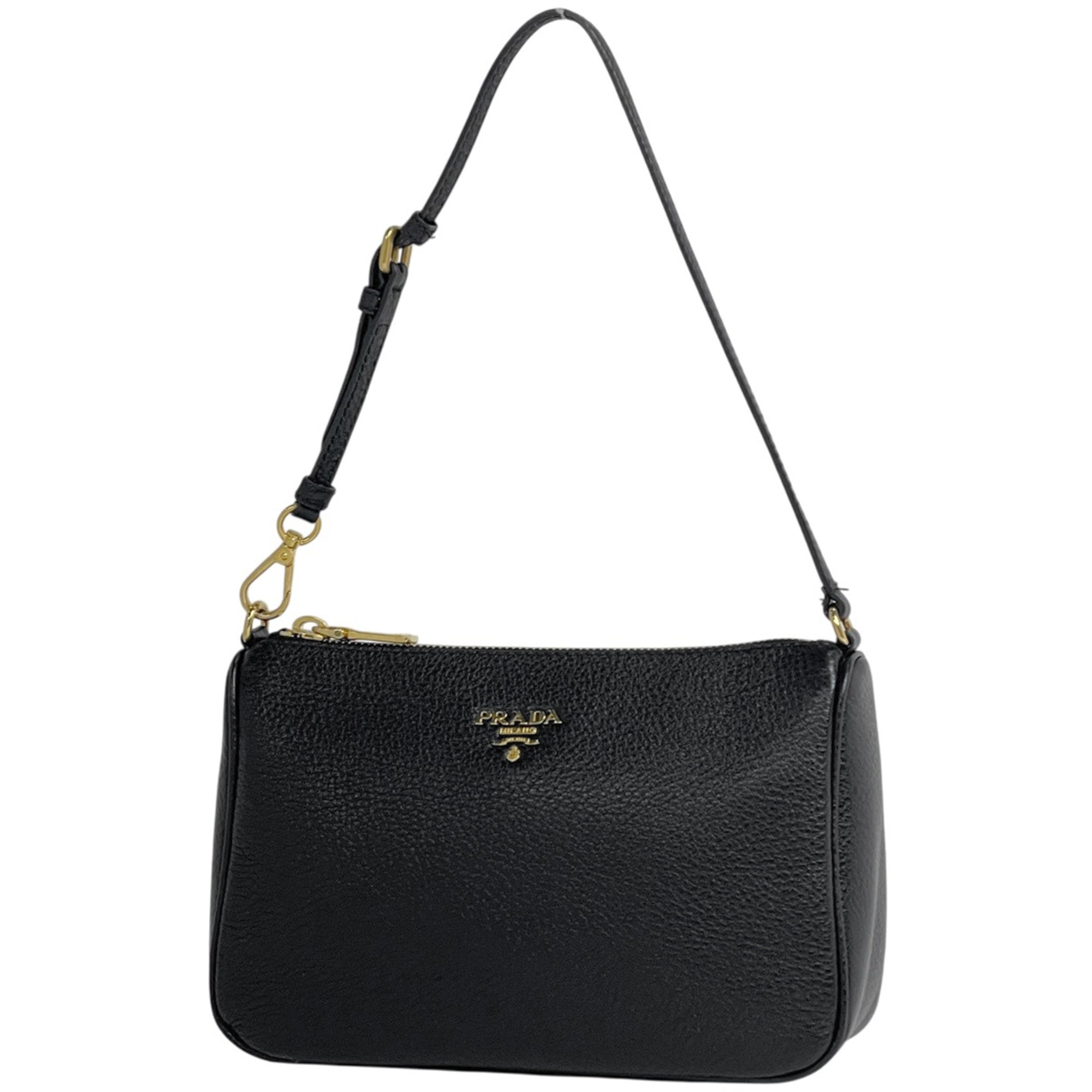 Prada Black Leather Handbag Pouch (Pre-Owned)