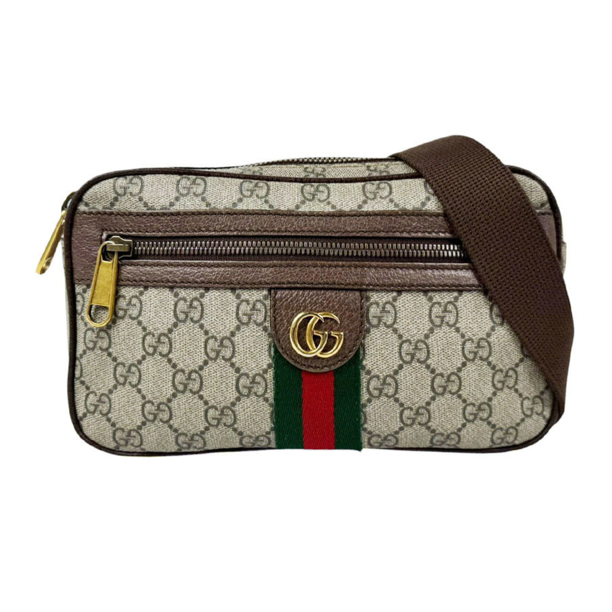 Gucci Brown Gg Supreme Leather Fanny Pack (Pre-Owned)