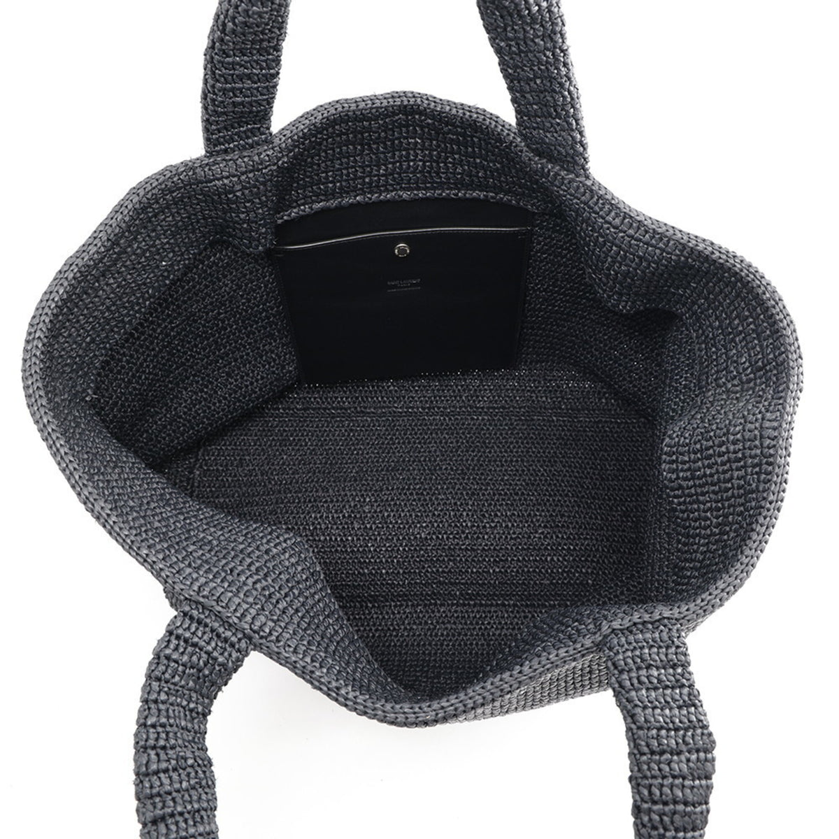 Yves Saint Laurent Black Raffia Handbag Tote Bag (Pre-Owned)