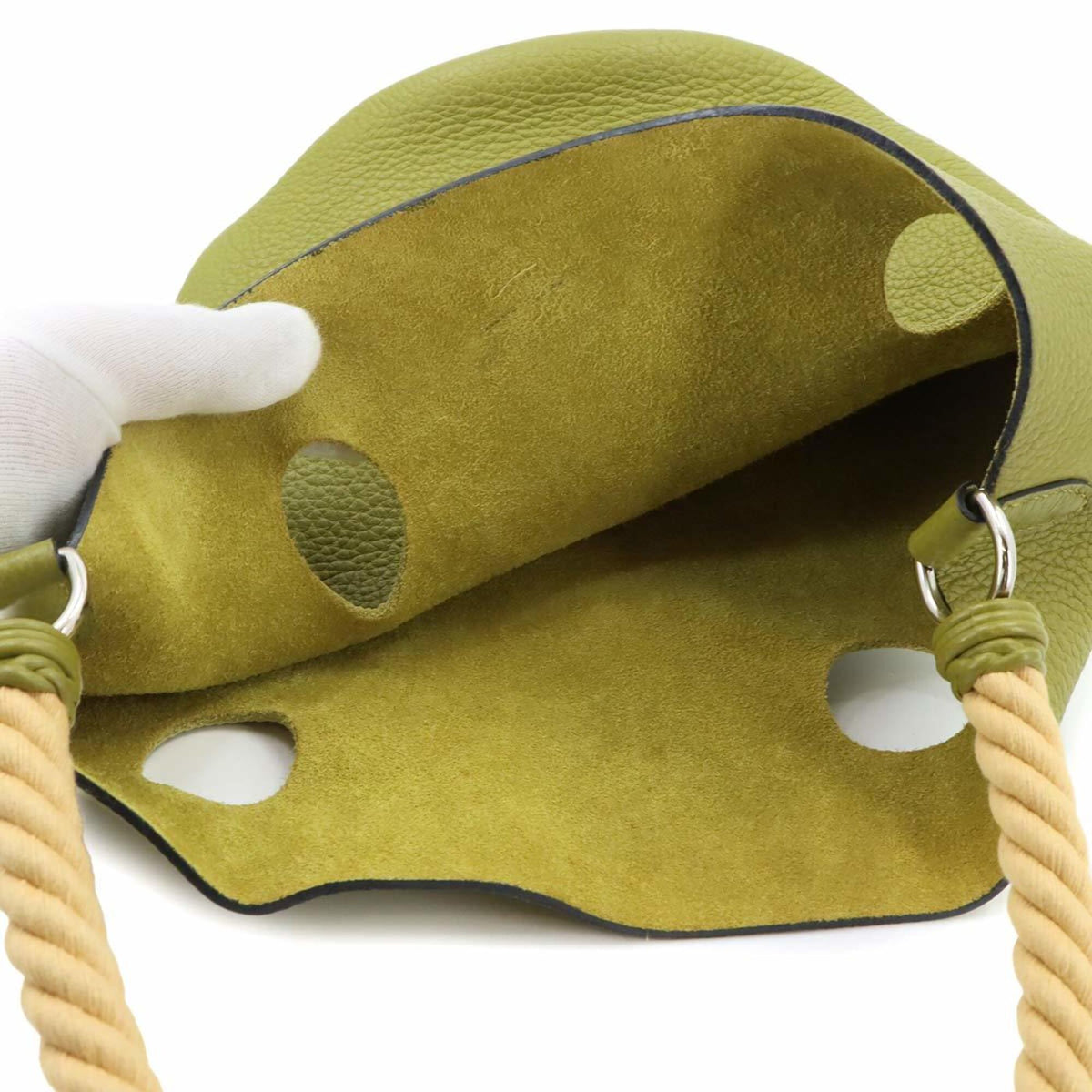 Hermes Green Taurillon Clemence Leather Handbag (Pre-Owned)