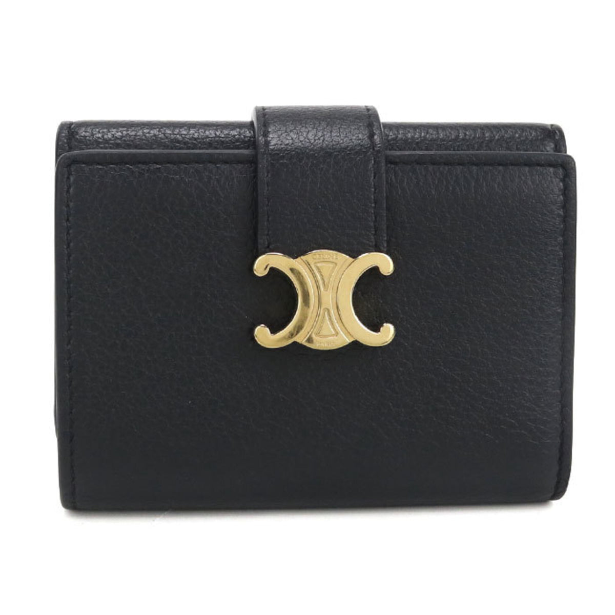 Celine Black Leather Wallet (Tri-Fold) (Pre-Owned)