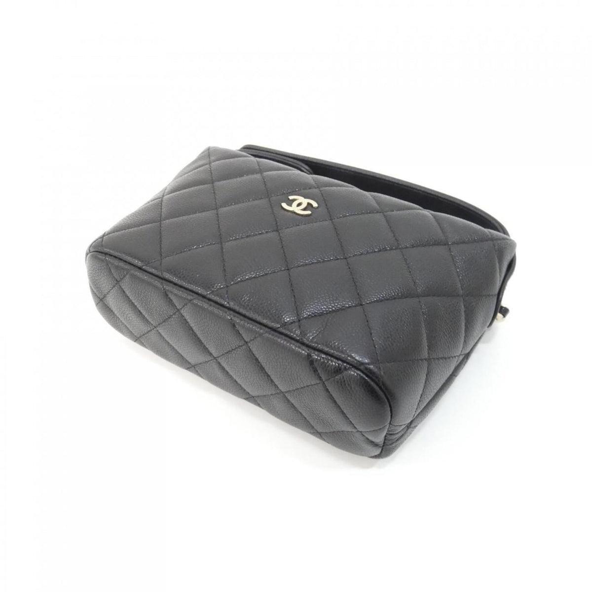 Chanel Black Grained Calfskin Handbag (Pre-Owned)