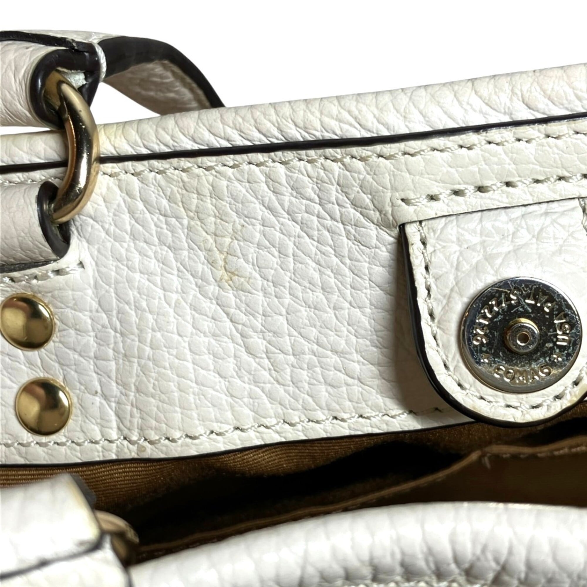 Coach White Leather Handbag (Pre-Owned)