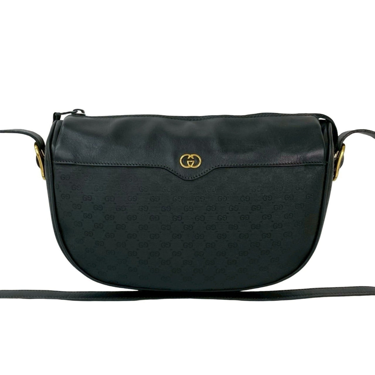 Gucci Black Leather Pvc Pochette Shoulder Bag (Pre-Owned)