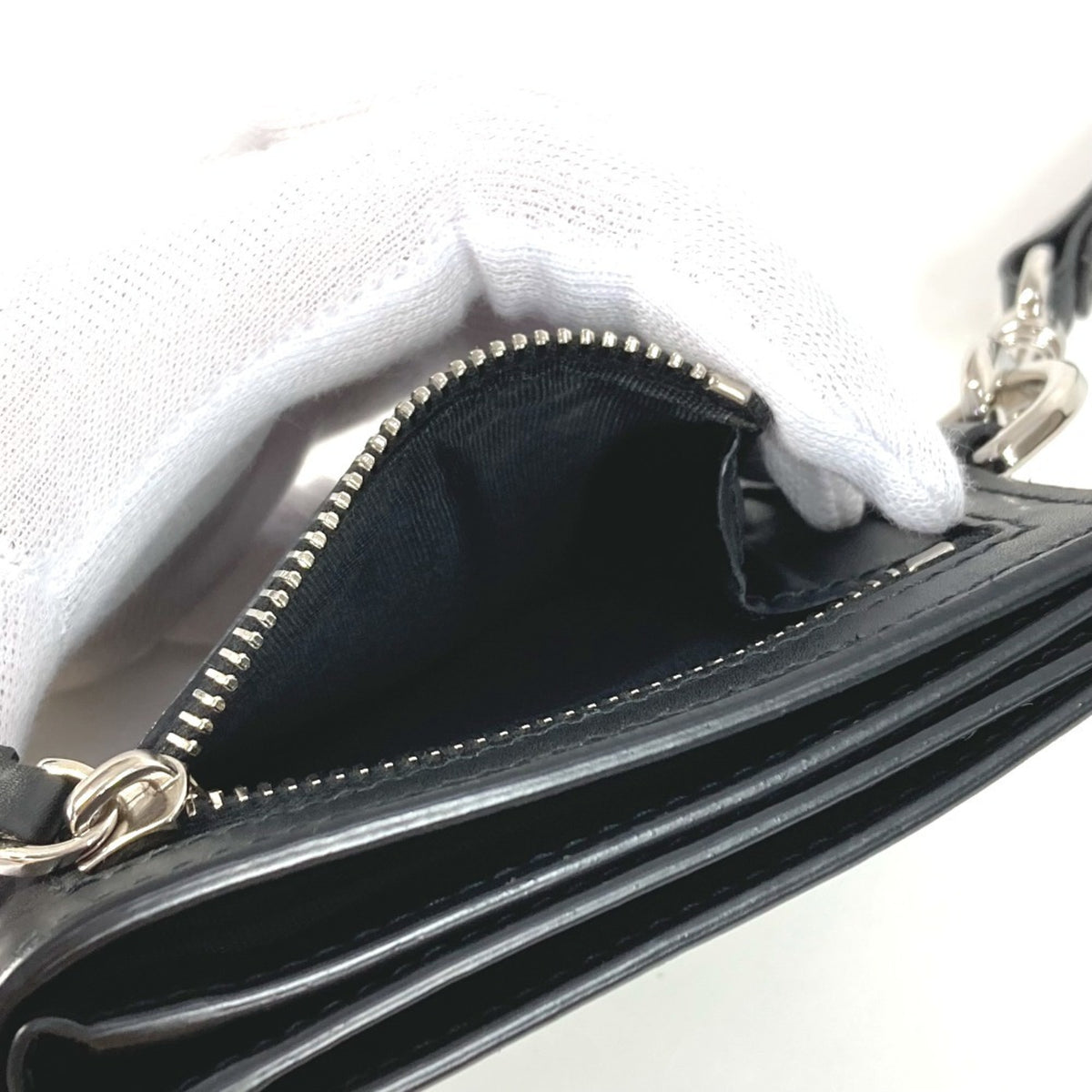 Valentino Black Yellow Leather Coin Purse/Coin Case (Pre-Owned)
