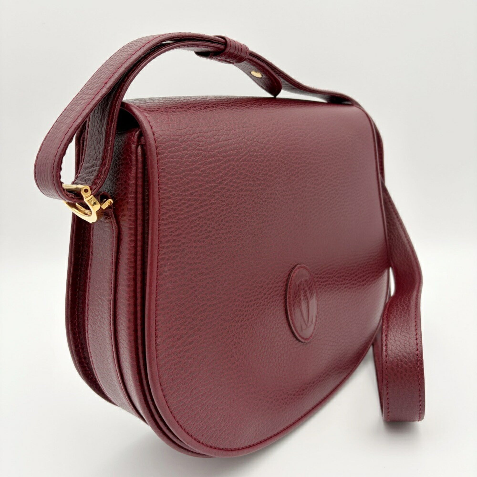 Cartier Bordeaux Leather Shoulder Bag (Pre-Owned)