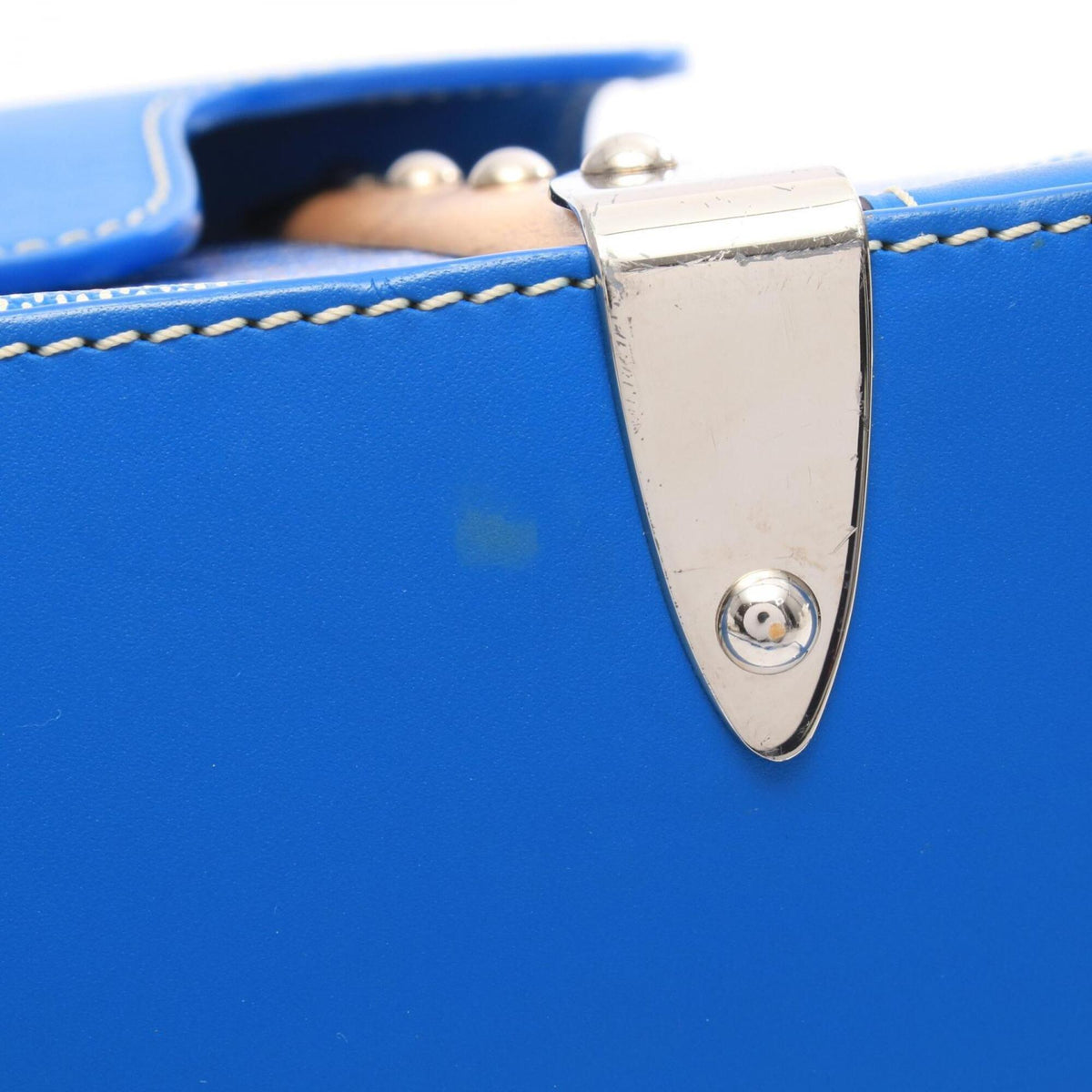 Goyard Blue Multi-Color White Coated Canvas Leather Handbag (Pre-Owned)