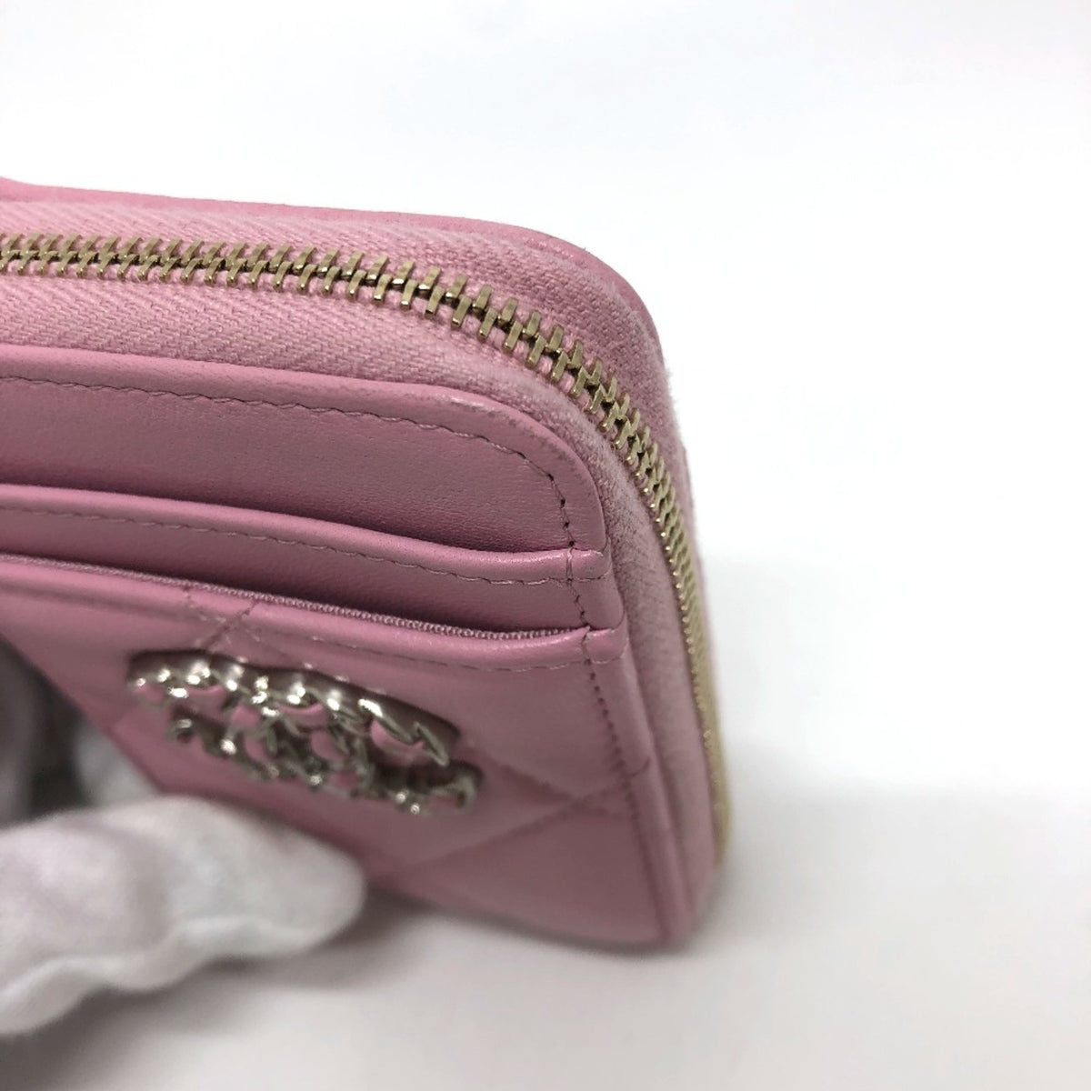 Chanel Pink Leather Coin Purse/Coin Case (Pre-Owned)