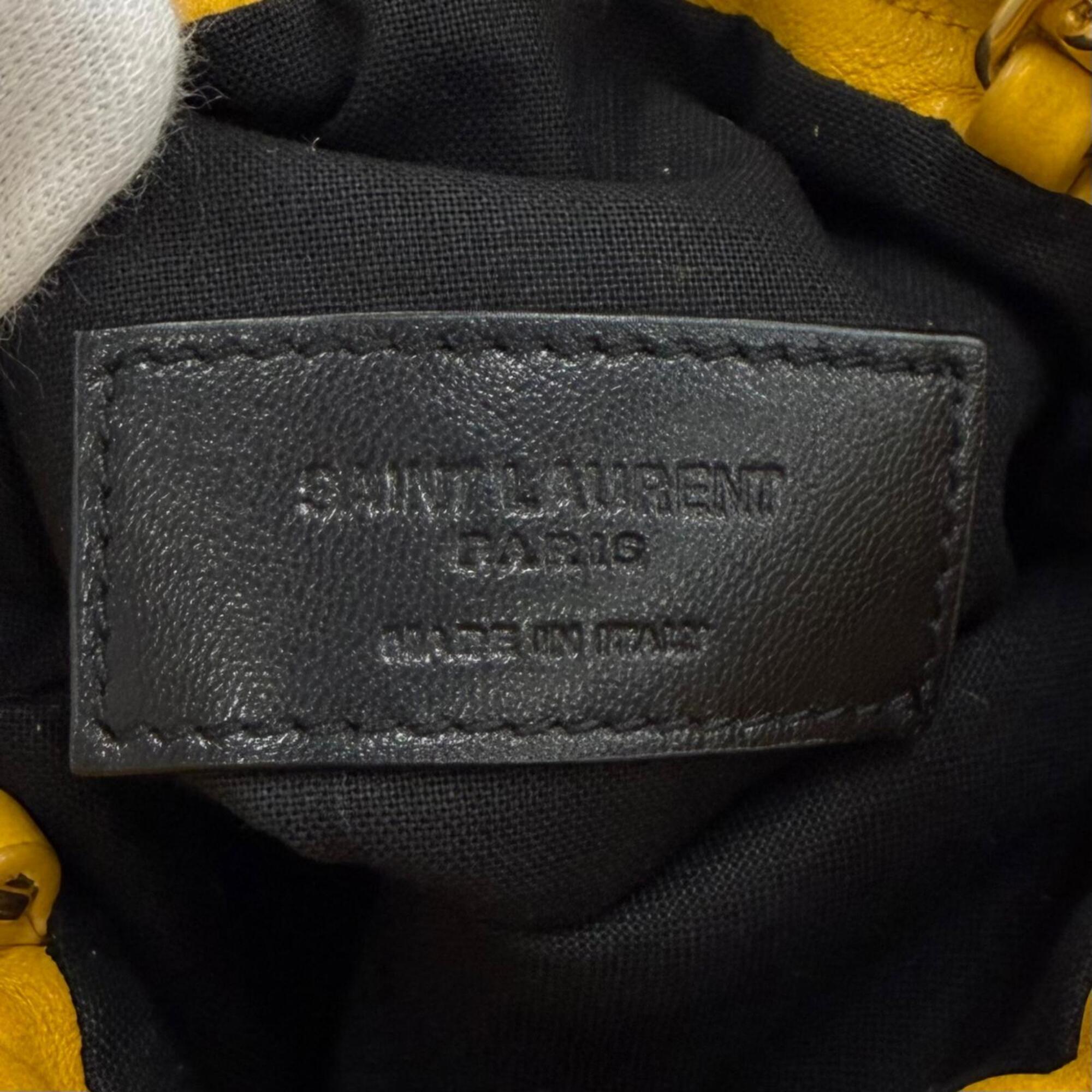 Saint Laurent Yellow Leather Shoulder Bag (Pre-Owned)
