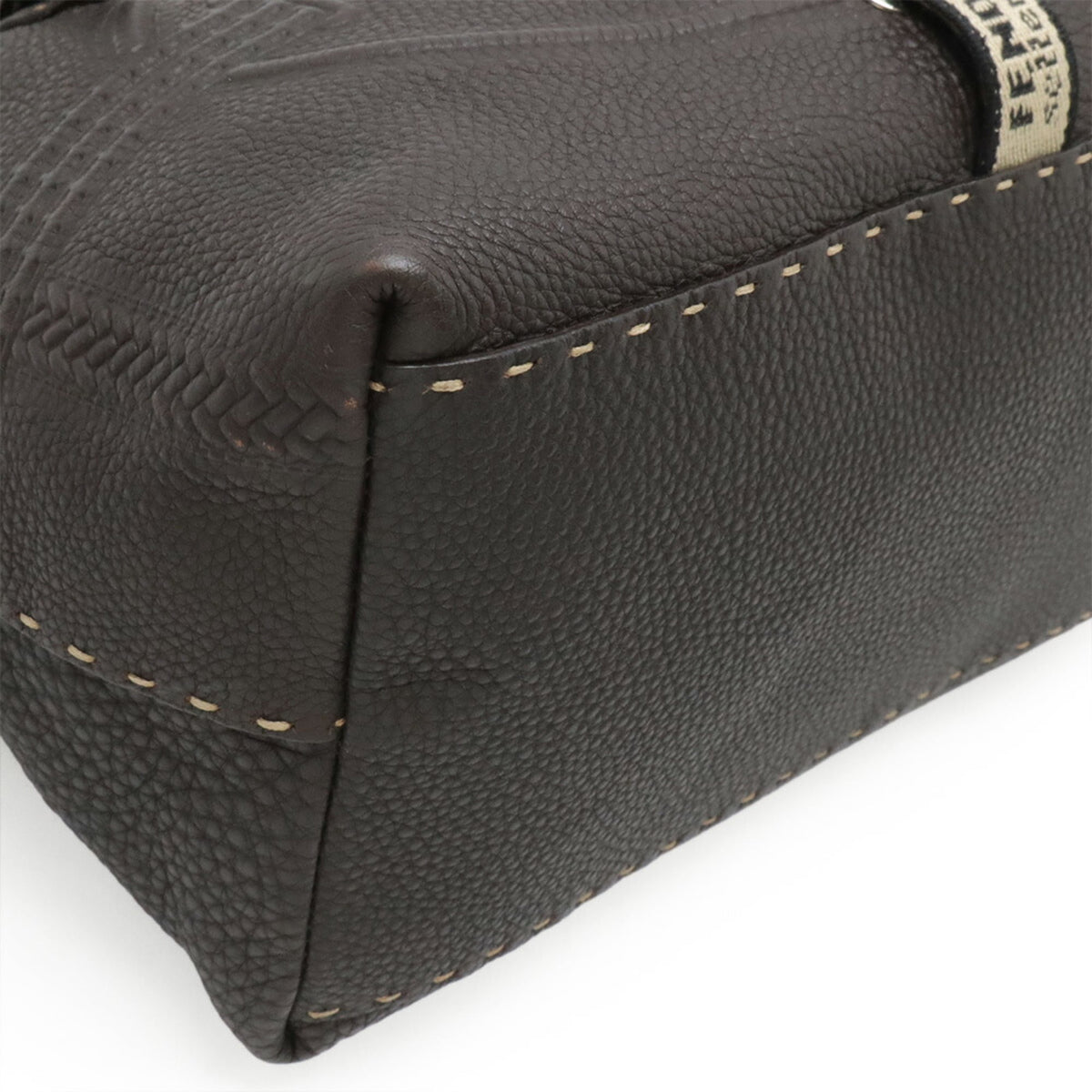 Fendi Selleria Dark Brown Leather Handbag (Pre-Owned)