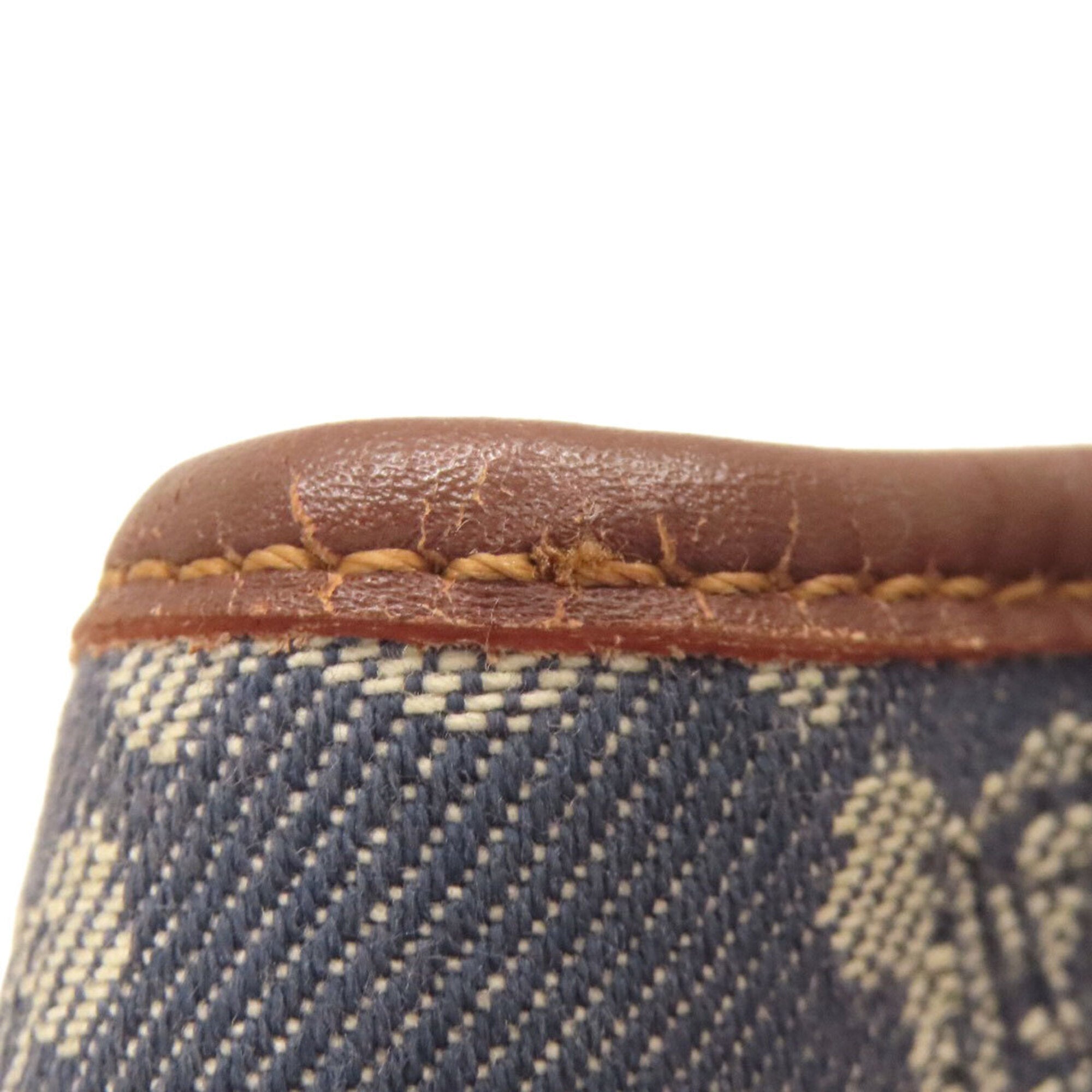 Celine Brown Dark Blue Denim Leather Handbag (Pre-Owned)