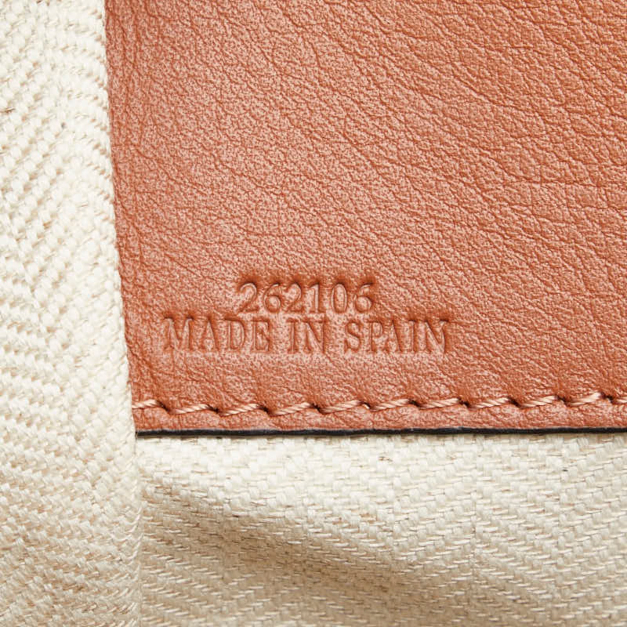 Loewe Beige Brown Canvas Leather Handbag Shoulder Bag (Pre-Owned)