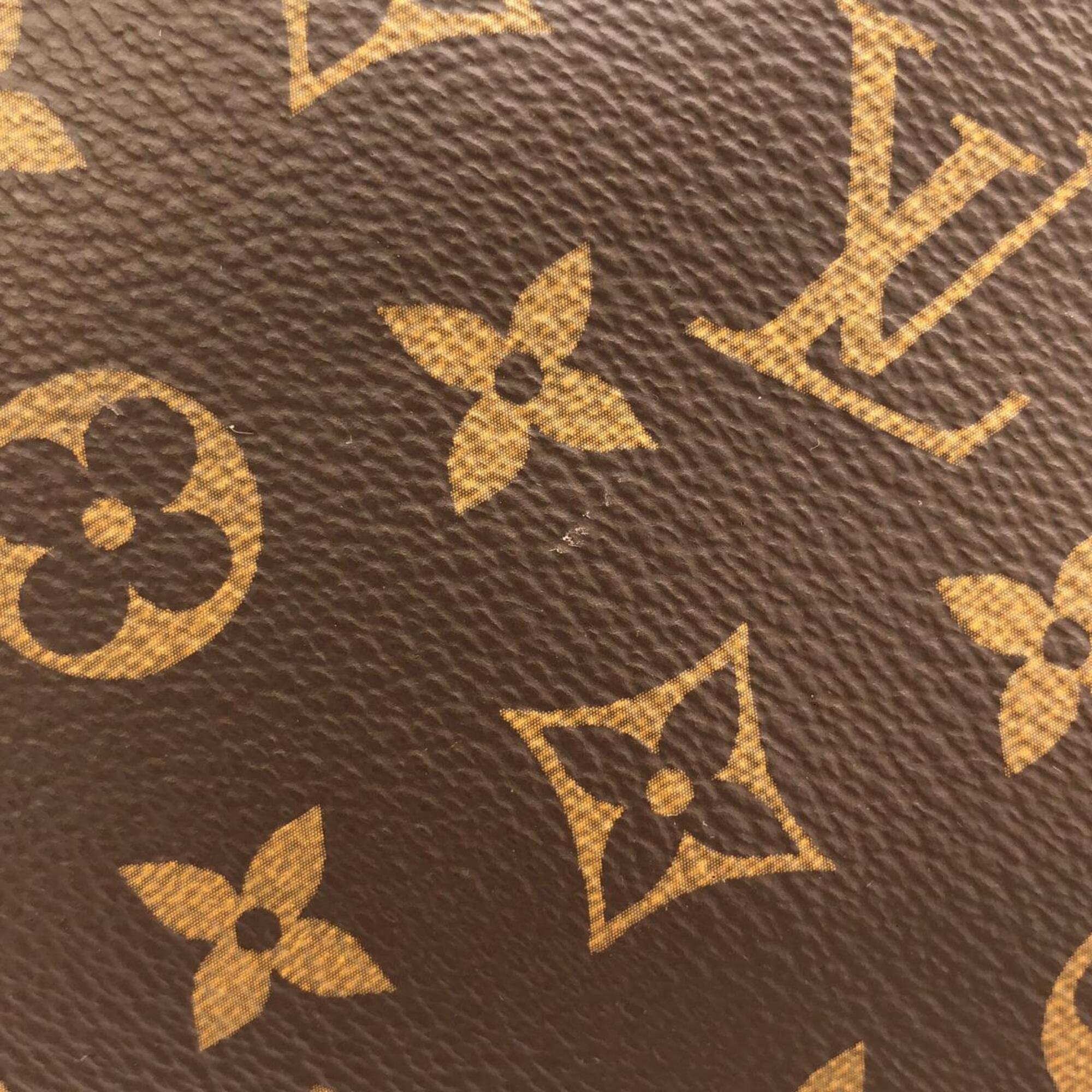Louis Vuitton Monogram Marron Coated Canvas Handbag Pouch (Pre-Owned)