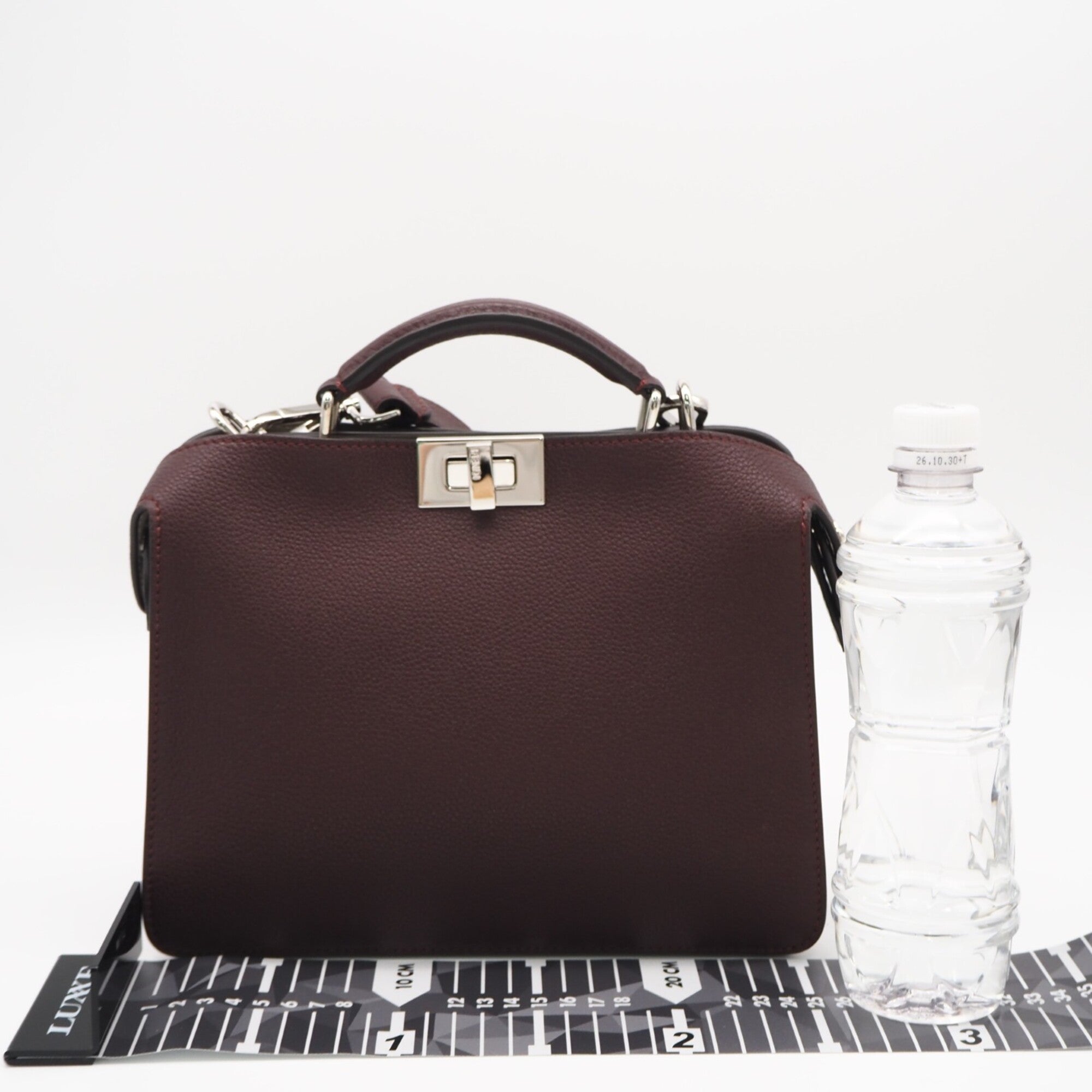 Fendi Peekaboo Bordeaux Leather Handbag (Pre-Owned)