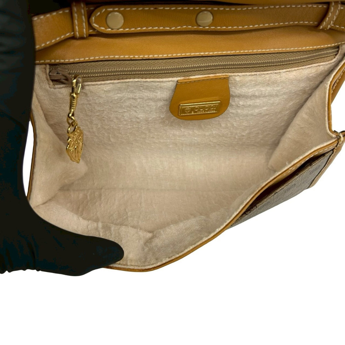 Gucci Brown Leather Pvc Pochette Shoulder Bag (Pre-Owned)
