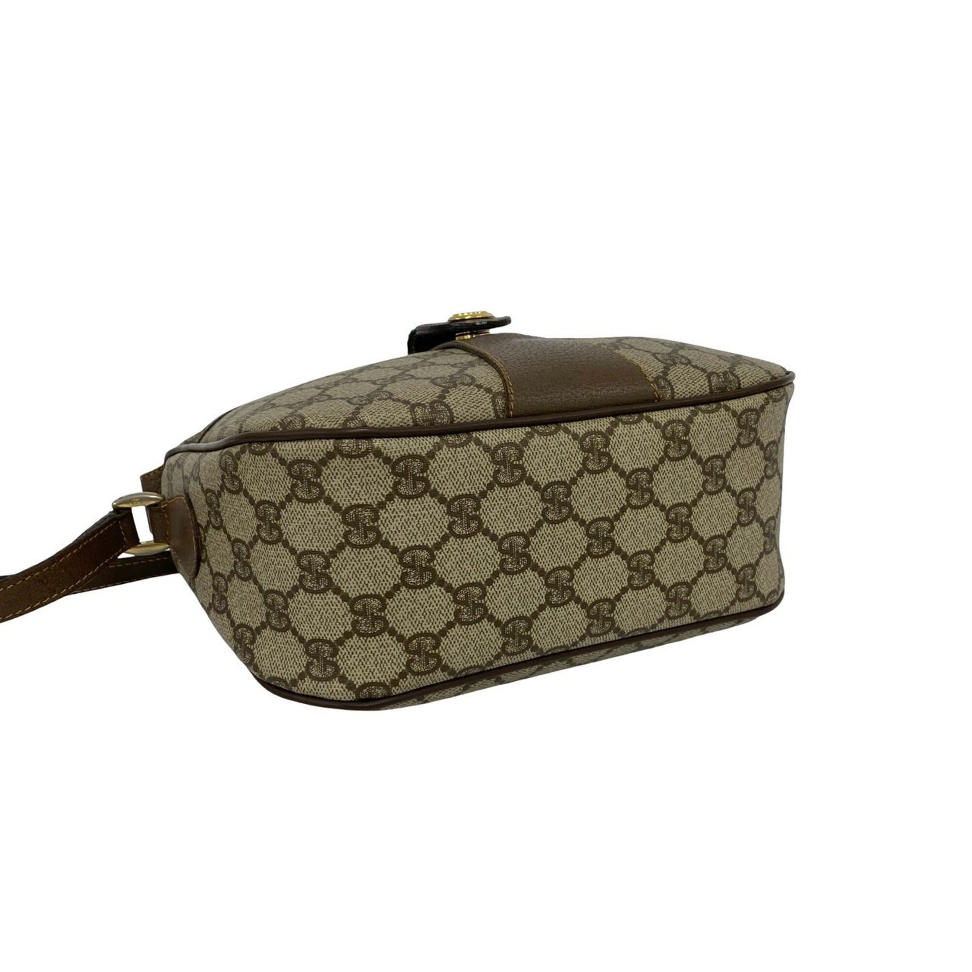 Gucci Brown Green Red Color Leather Pvc Pochette Shoulder Bag (Pre-Owned)