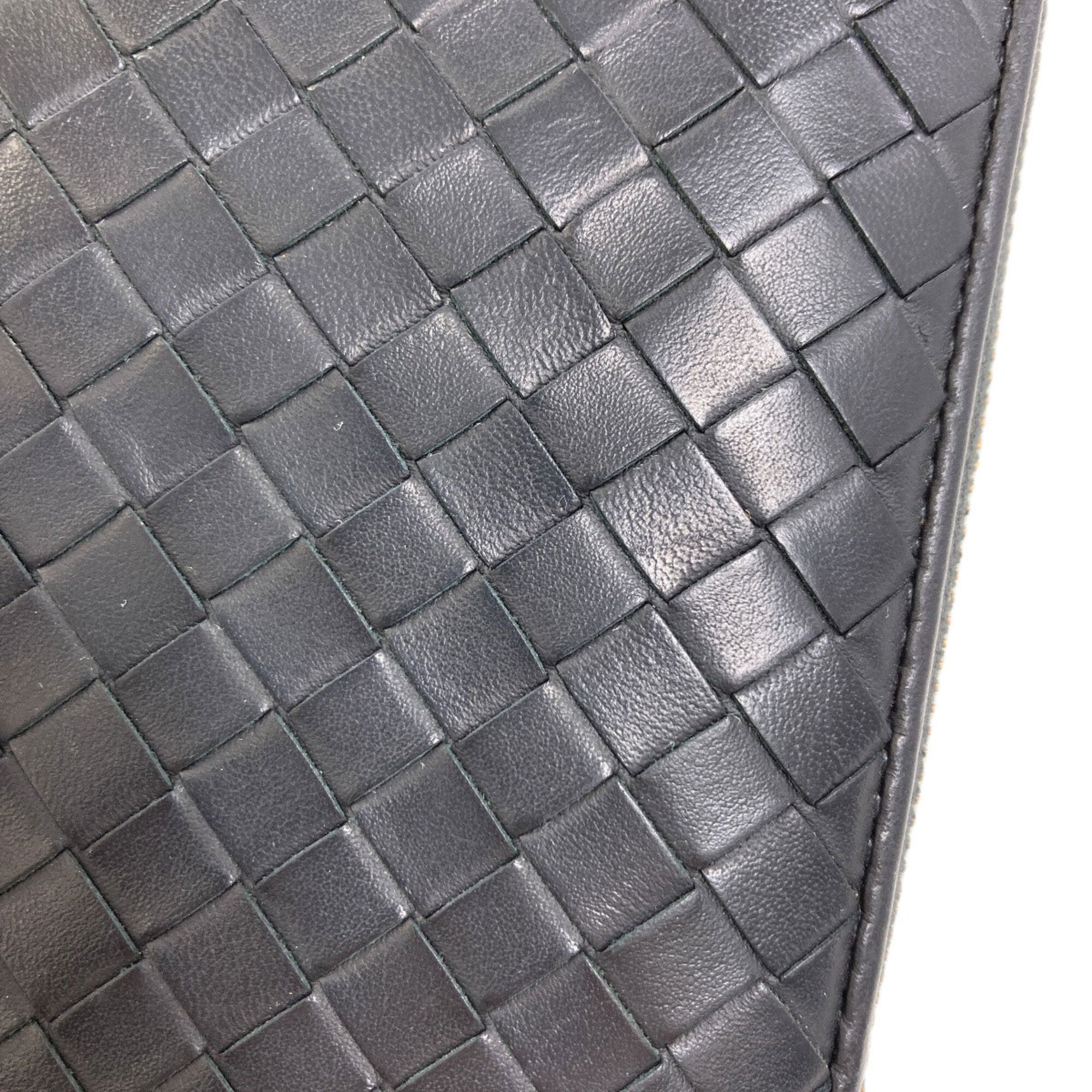 Bottega Veneta Black Leather Long Wallet (Bi-Fold) (Pre-Owned)