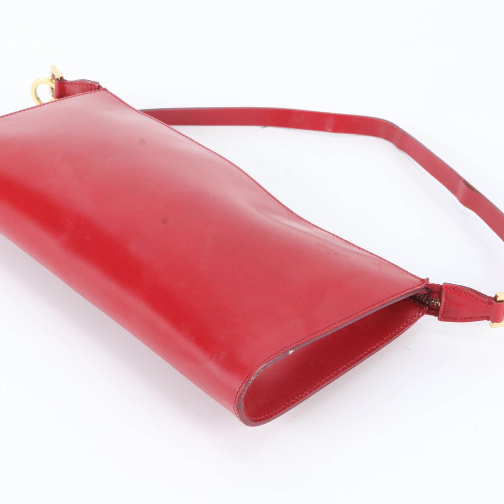 Salvatore Ferragamo Red Color Leather Handbag Shoulder Bag (Pre-Owned)