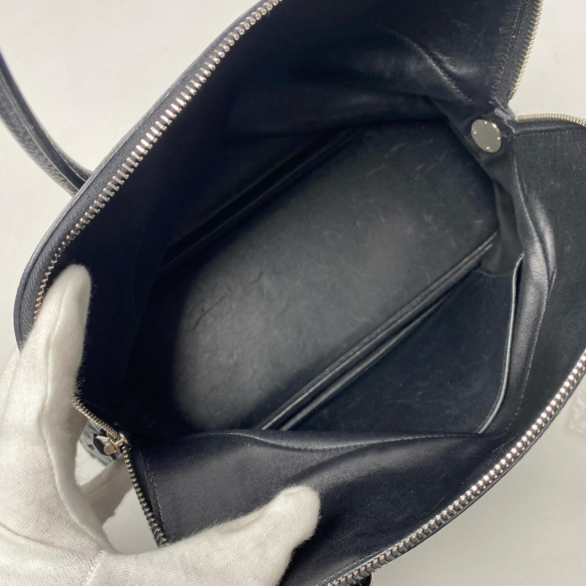 Hermes Black Taurillon Clemence Leather Handbag Shoulder Bag (Pre-Owned)