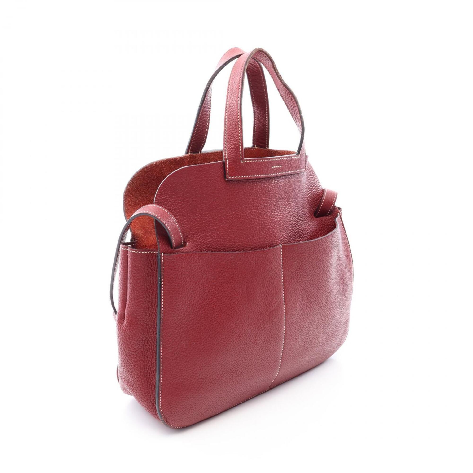 Hermes Bordeaux Rouge H Taurillon Clemence Leather Handbag (Pre-Owned)