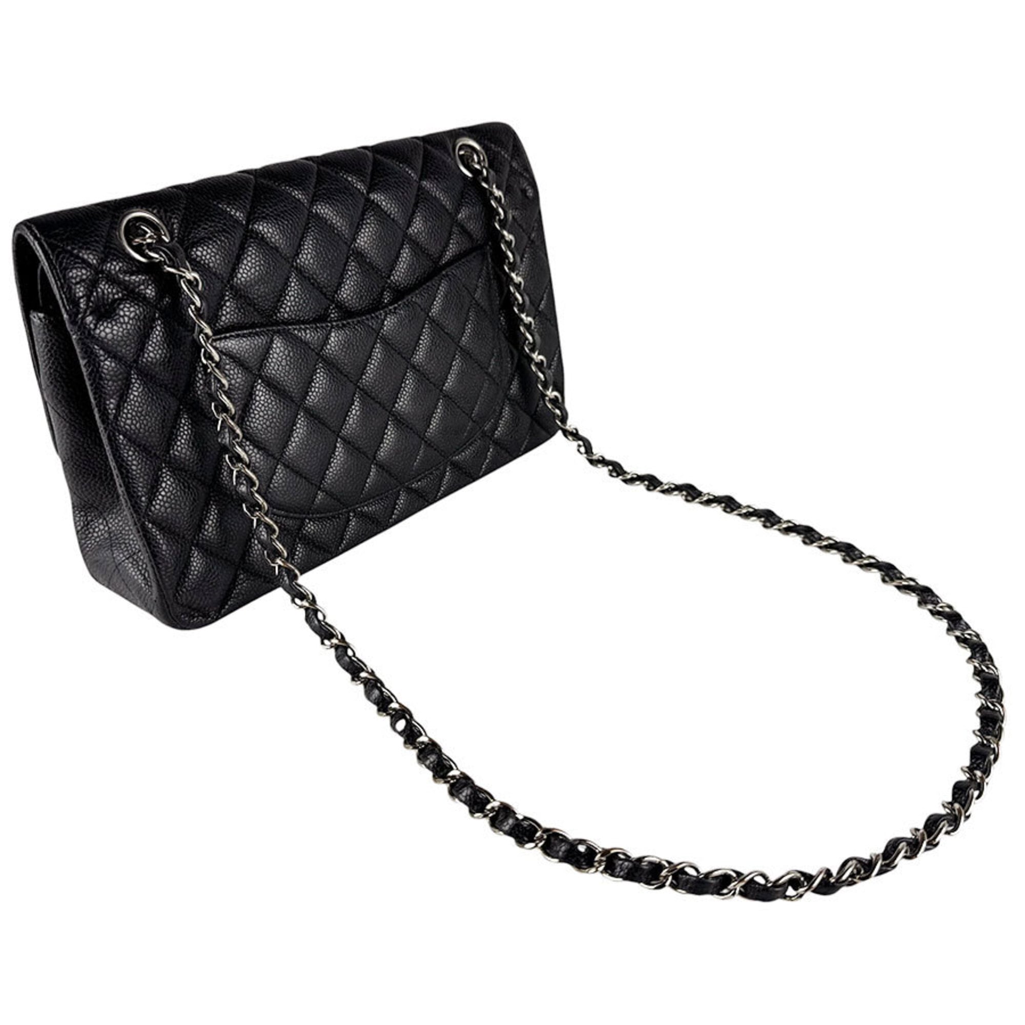 Chanel Black Grained Calfskin Shoulder Bag (Pre-Owned)