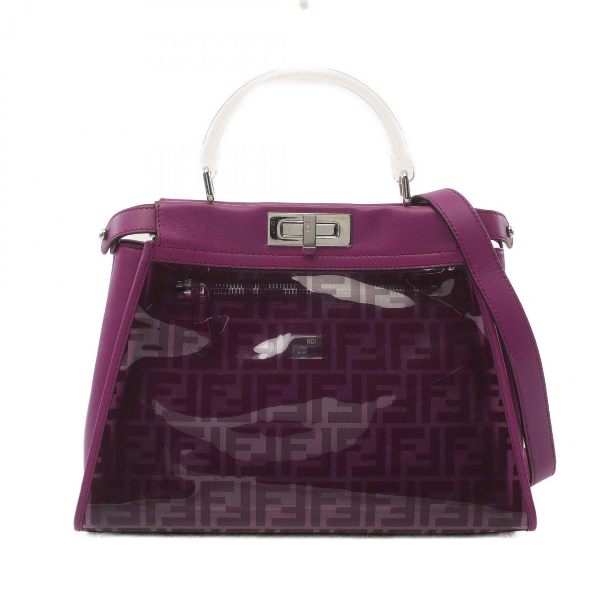 Fendi Purple Vinyl Leather Handbag (Pre-Owned)