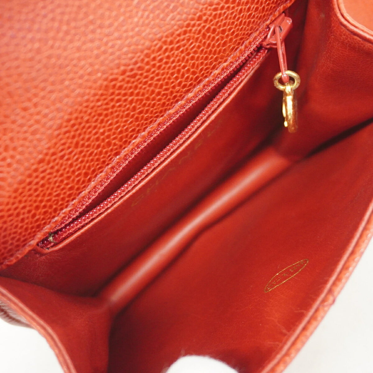 Chanel Red Color Grained Calfskin Fanny Pack (Pre-Owned)