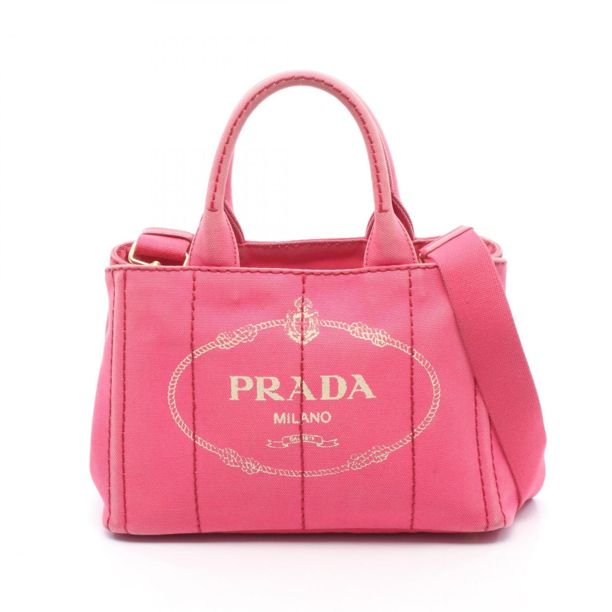 Prada Pink Canapa Handbag Tote Bag (Pre-Owned)