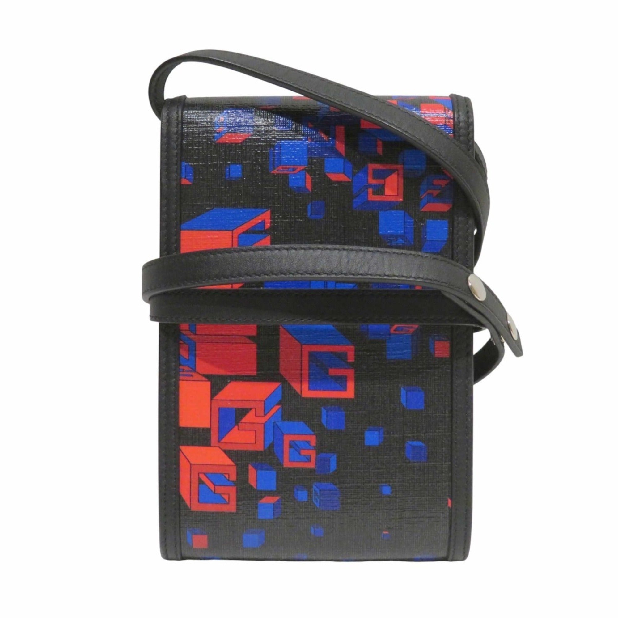 Gucci Black Coated Canvas Leather Shoulder Bag (Pre-Owned)