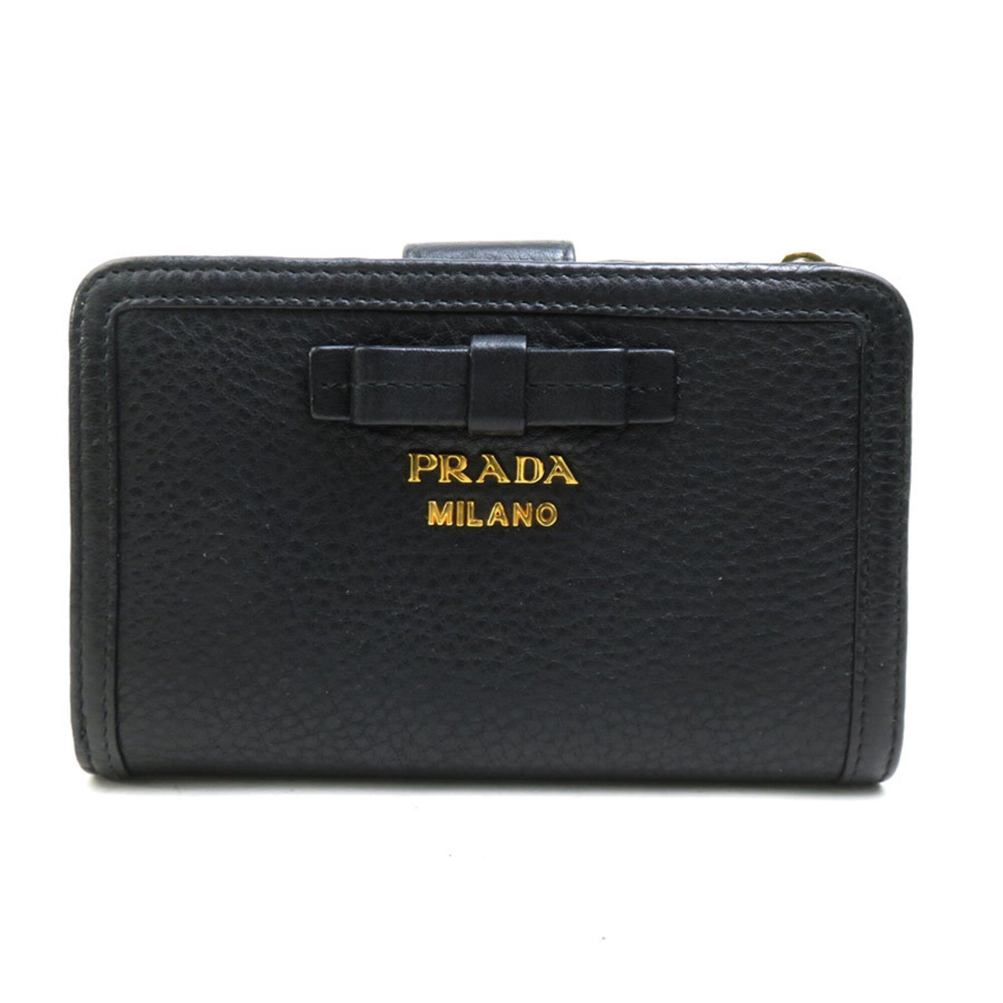Prada Black Leather Wallet (Bi-Fold) (Pre-Owned)