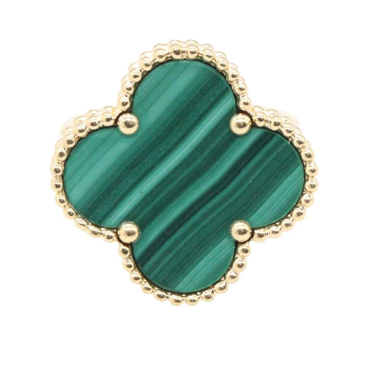 Van Cleef & Arpels Gold Green Yellow Gold (18K) Band Ring (Pre-Owned)
