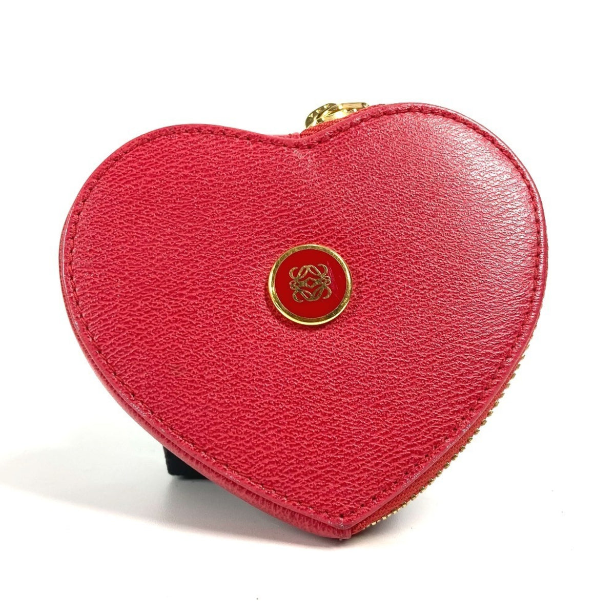 Loewe Red Color Leather Coin Purse/Coin Case (Pre-Owned)
