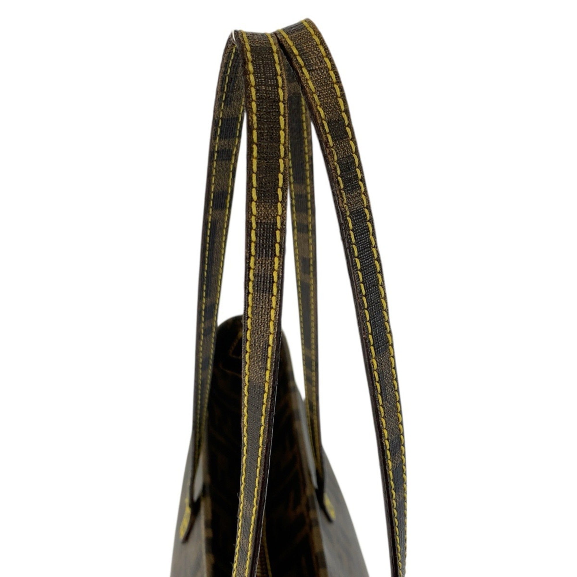 Fendi Zucca Brown Yellow Pvc Shoulder Bag Tote Bag (Pre-Owned)