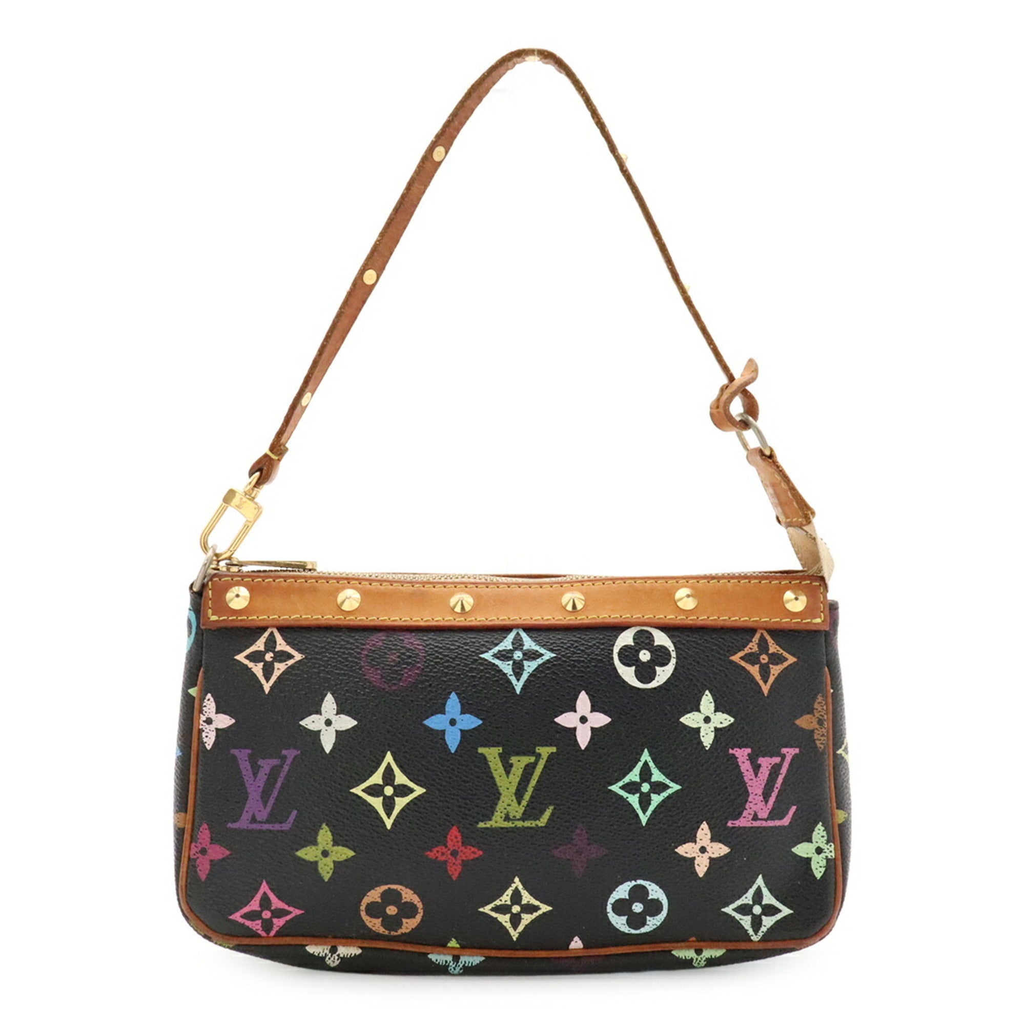 Louis Vuitton Black Monogram Multi-Color Noir Monogram Multicolore Handbag Pochette Pouch (Pre-Owned)