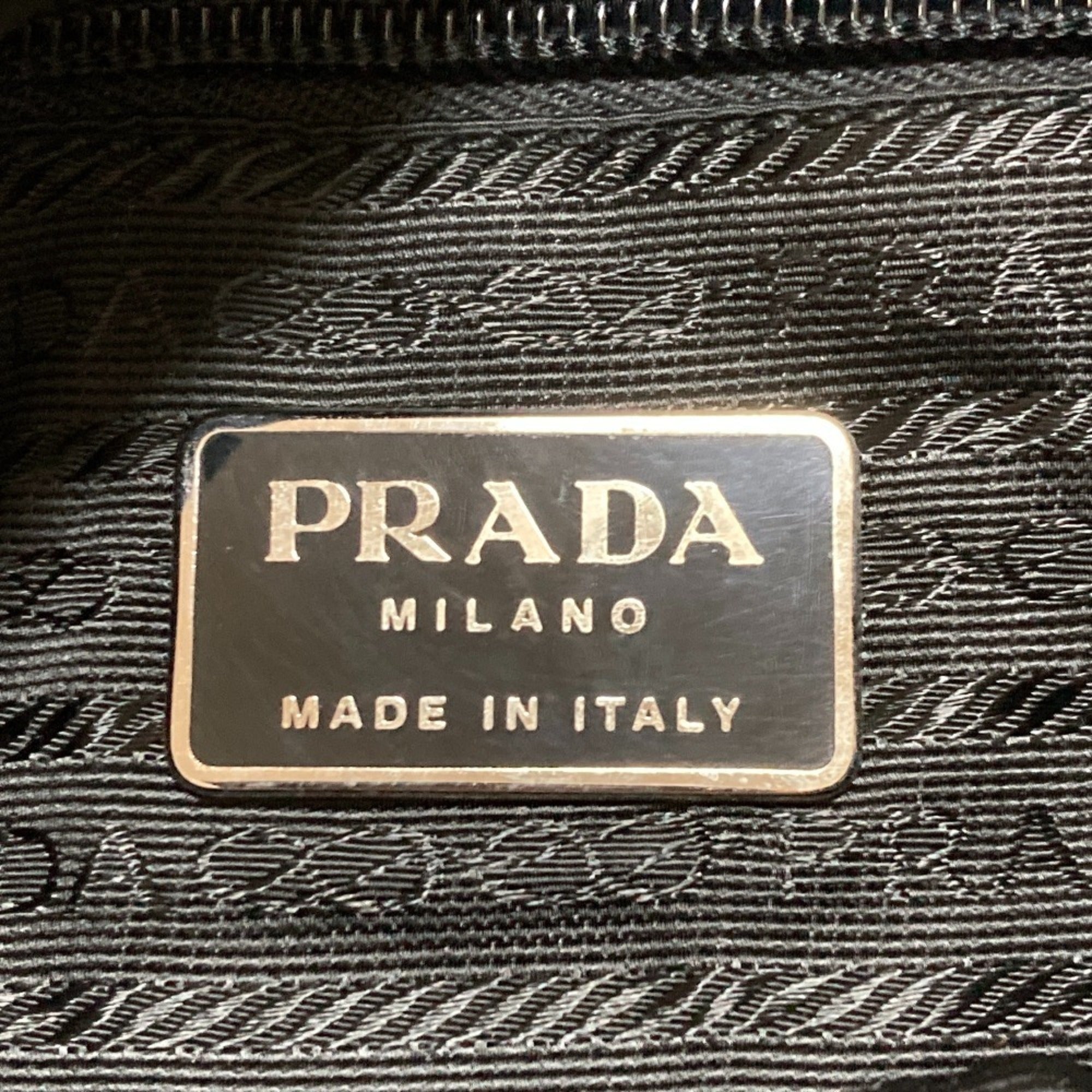 Prada Black Wool Leather Shoulder Bag (Pre-Owned)